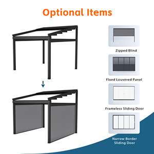 Toldo Retráctil <span class=keywords><strong>para</strong></span> Terraza con Vista al Océano, Pérgola <span class=keywords><strong>de</strong></span> Aluminio Adosada a la Pared, Toldo <span class=keywords><strong>de</strong></span> Lujo <span class=keywords><strong>para</strong></span> Exteriores, Protección UV e Impermeable - Product Image 3