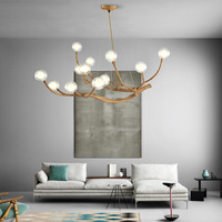 Conception JACKSUN pour le hall d'hôtel Art Pendentif Lumière Café Hall d'exposition-Lustre en résine de bois de verre créatif personnalisé