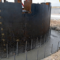 Coffrage métallique mobile intégral MJY pour le coulage de béton de revêtement de puits