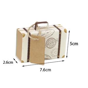 Mini valise de <span class=keywords><strong>voyage</strong></span>, boîte à bonbons, boîte à dragées en papier kraft, emballage cadeau, décoration de fête de mariage ou d'anniversaire, boîtes en papier - Product Image 4