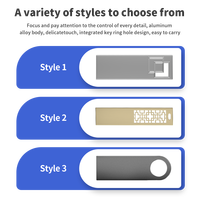Clé USB personnalisée 2 To 32 Go Nouvelle interface USB 3.0 en métal Carte flash durable Clé USB