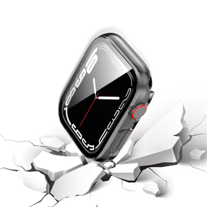 Cubierta completa de PC dura ultra delgada con protector de pantalla de vidrio templado, funda de reloj para <span class=keywords><strong>Apple</strong></span> <span class=keywords><strong>Watch</strong></span> Series 7 8 9 41mm 45mm 49mm - Product Image 2