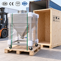 Réservoir de stockage mobile en acier inoxydable SUS304 de 500 L avec fond conique, vanne sanitaire et roues verrouillables