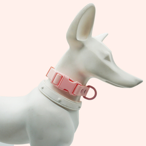 Ensemble collier et laisse pour chien Muker de luxe, réglable, avec boucle à rivets, en PVC, imperméable, confortable, options de couleurs unies - Product Image 2