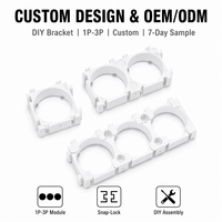 Rangka Pengelasan Titik Strip Nikel 21700 dengan Penyangga Sel ABS PC Hitam 3P Kustom untuk Paket Baterai Silinder DIY