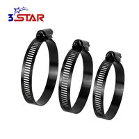 Collier de serrage réglable pour voiture, en métal noir électrophoretique américain, pour conduite de carburant