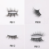 Marque privée coin court demi-cils oeil de renard soie chat cils moelleux vaporeux D Curl à la main demi-bande cils