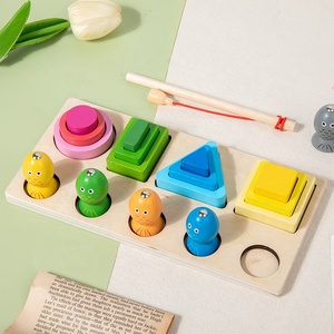 Konig Kids 3D Building Blocks Shape Matching Wooden Toys Montessori Early Education Wood Toys for Kid Montessori <strong>Study</strong> <strong>Materials</strong> - Product Image 1