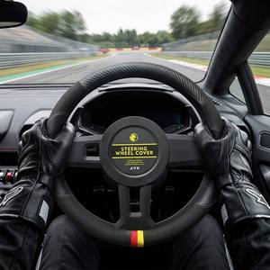 Housse de volant MELCO Apex Racing en fibre de carbone 3D avec grip en daim, ajustement universel, garniture intérieure sport - Product Image 4