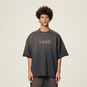 Wholesale 100% Cotton Heavyweight Oversized Men T Shirt Custom DTG Print Acid Washed Distressed Tee Spray with Horse <b>Chestnut</b> - Product Image 1