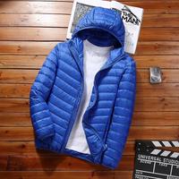 Automne hiver nouvelle lumière vers le bas rembourré veste hommes court à capuche d'âge moyen jeune léger bouffant veste hommes