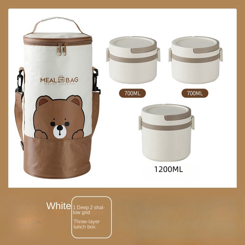 White-700ml+1200ml+Lunch box bag