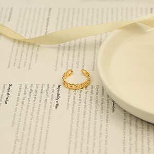 Nuevo Producto QLEESI, Anillo de Cadena Cubana de Plata de Ley 925 Chapado en Oro de 18K para Mujer - Product Image 6