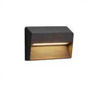 Lampe murale extérieure moderne rectangulaire en aluminium noir, étanche, pour jardin, escalier, véranda, patio, cour, villa