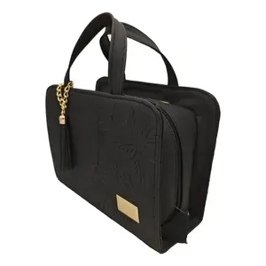 Sac bandoulière Fana Patricia en cuir de vachette noir, deux poignées, fermeture à rabat, grande capacité, usage décontracté, plage - Product Image 4