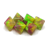 Dés personnalisés en acrylique marbré 20 mm (7 pièces) pour jeux de rôle D&D, jeu de société, jeu de dés polyédriques, collection Pearl Family Toys Party Roll Play