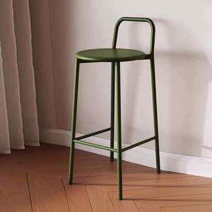 <span class=keywords><strong>Chaise</strong></span> <span class=keywords><strong>de</strong></span> <span class=keywords><strong>bar</strong></span> en fer <span class=keywords><strong>de</strong></span> style nordique moderne et minimaliste, luxe léger, avec dossier, populaire pour les bars, tabouret haut d'extérieur sans accoudoirs - Product Image 2