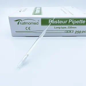 Wholesale high quality laboratory disposable 150mm 230mm glass pasteur pipette