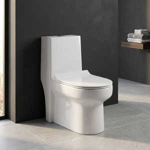 โถสุขภัณฑ์เซรามิกสีขาวแบบชิ้นเดียว ระบบ Washdown แบบ S-Trap พร้อมบิเดต์ - Product Image 5