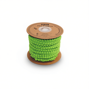 Nastro Decorativo Ilan Pom Pom 1,0 Cm X 20 Iarde Verde Chiaro per Artigianato e Decorazioni - Product Image 1