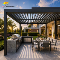 Pergola moderne en aluminium avec toit à lames orientables, auvent extérieur, balcon, parasol, pavillon