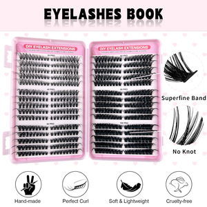 Lot de <span class=keywords><strong>600</strong></span> bouquets de cils en faux vison à longueurs mixtes spectaculaires, livre de 30 rangées, volume complet, cils moelleux pour extensions DIY, OEM - Product Image 1