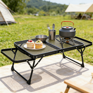 Ensemble de table d'extérieur en aluminium de qualité supérieure pour la salle à manger, un ensemble de meubles de patio moderne avec des tables latérales pliantes pour le jardin - Product Image 1