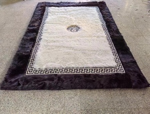 <span class=keywords><strong>Tapis</strong></span> turcs personnalisés 2023 à faible MOQ, en laine et fourrure de lapin, antidérapants, à poils longs et brillants dorés - Product Image 3