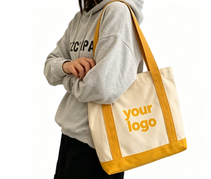 Bolsa de Mano de Lona con Logotipo Personalizado al por Mayor, Bolsa de Compras de Algodón Reutilizable, Bolsa de Hombro Ligera y Ecológica para Compras y Actividades al Aire Libre - Product Image 1