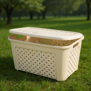 Cesta <b>plastica</b> con coperchio (58x38x33cm) ARIANNA Angora 8105407210 - Product Image 3