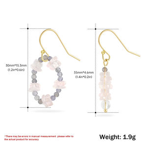 Hot Selling 18K Gold Rose Quartz Crystal Pink Trendy Women's Fashion Jewelry Gift <b>Set</b> - Product Image 3