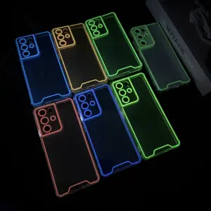 Luminous neon TPU Phone Case for Galaxy S24 ultra Glitter Fluorescent Mobile Phone Case for Samsung S23 S24