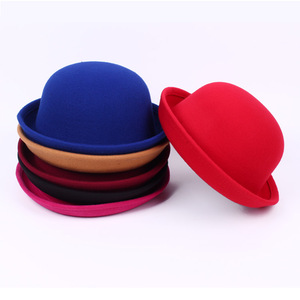 Unisex Wool Lined Small Round Top Hat Solid Color Foldable Winter Hat For Autumn Winter Fashion British Retro Style - Product Image 2