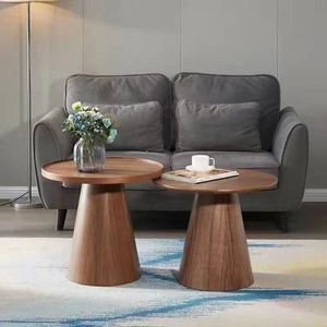 Mesa Consola Redonda de Madera Maciza de 60 cm de Diámetro, Diseño Estable para Balcón o Sala de Estar - Product Image 2