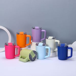 Mug à café isotherme 15 oz 100 % étanche avec poignée et couvercle - Mug de voyage en acier inoxydable - Tasse à café à double paroi - Product Image 2