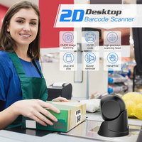 Lector de Códigos de Barras Omnidireccional Automático con Sensor Eyoyo, Escáner de Códigos de Barras de Escritorio 1D 2D para Supermercados y Tiendas