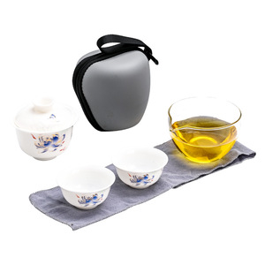 Ceramic Tea Set One Teapot Three Cups Portable Travel Modern Chinese Style Business Gift Dehua Origin XFM 102002 - Product Image 5