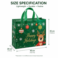Sac fourre-tout en non-tissé de Noël en gros, réutilisable pour les kits cadeaux de communication de Noël, les événements presse de fin d'année, sac promotionnel avec logo personnalisé