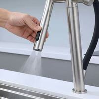 Robinet de cuisine SANIVITAL moderne et flexible à poignée unique avec cartouche céramique, à poser sur comptoir, monotrou, pour appartement et hôtel