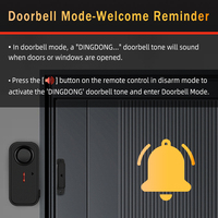 Home Protection Sound and Light Alert Window Monitor Remote Control Doorbell Burglar Emergency Anti-theft Door Alarm