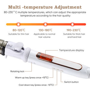 2025 Tragbares profession elles Lockenwickler-Set Schnell erhitzen der Eisens tab mit LCD PTC Custom <span class=keywords><strong>Best</strong></span> 32mm Lauf durchmesser Elektro kunststoff - Product Image 4