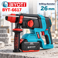 Marteau perforateur rotatif à batterie lithium-ion professionnel de haute qualité BYT-6617, perceuse à percussion électrique sans fil