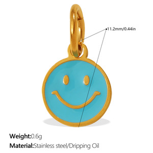 Colgantes de Acero Inoxidable con Diseño de Planeta Sonriente de Dibujos Animados al por Mayor, Dijes Minimalistas Bonitos, Accesorios Hechos a Mano para Pulseras y Collares de Mujer - Product Image 3