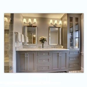 Meuble de salle de bain de style moderne, résistant à l'eau, en pierre de roche, armoire, lavabo en céramique intelligent à LED, dessus en marbre, acier LED, MDF, mélamine - Product Image 4