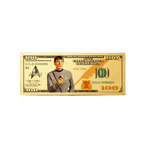 2 modèles de billets de banque dorés <span class=keywords><strong>Star</strong></span> <span class=keywords><strong>Trek</strong></span> America, billets de 100 dollars en feuille d'or, souvenirs pour la décoration et la collection, thème film. - Product Image 2