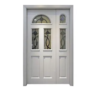 Porte di casa anteriori importate esterne in legno massello composito moderno 48x80 in vetro temperato perlato alla luce in vendita