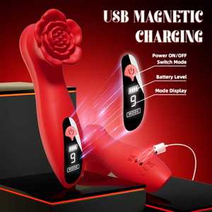 Vibrador Íntimo Femenino Ultraconfortable con Forma de Lengua de Rosa de Látex, Control Remoto de 10 Velocidades, Estimulador de Clítoris y Pezones para Fiestas - Product Image 1