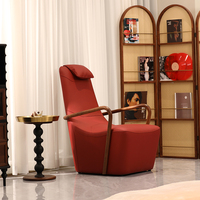 Fauteuil de loisirs en bois massif, fauteuil d'appoint rembourré, canapé simple moderne italien pour salon, hôtel