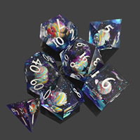 Nouveaux dés de planète en résine gravée de luxe pour jeux de rôle D&D et Call of Cthulhu ; Ensemble de 100 dés polyédriques D20 à design d'angle droit