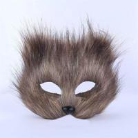 Vente en gros de bal masqué de renard en fausse fourrure animaux déguisements Cosplay demi-visage fête s